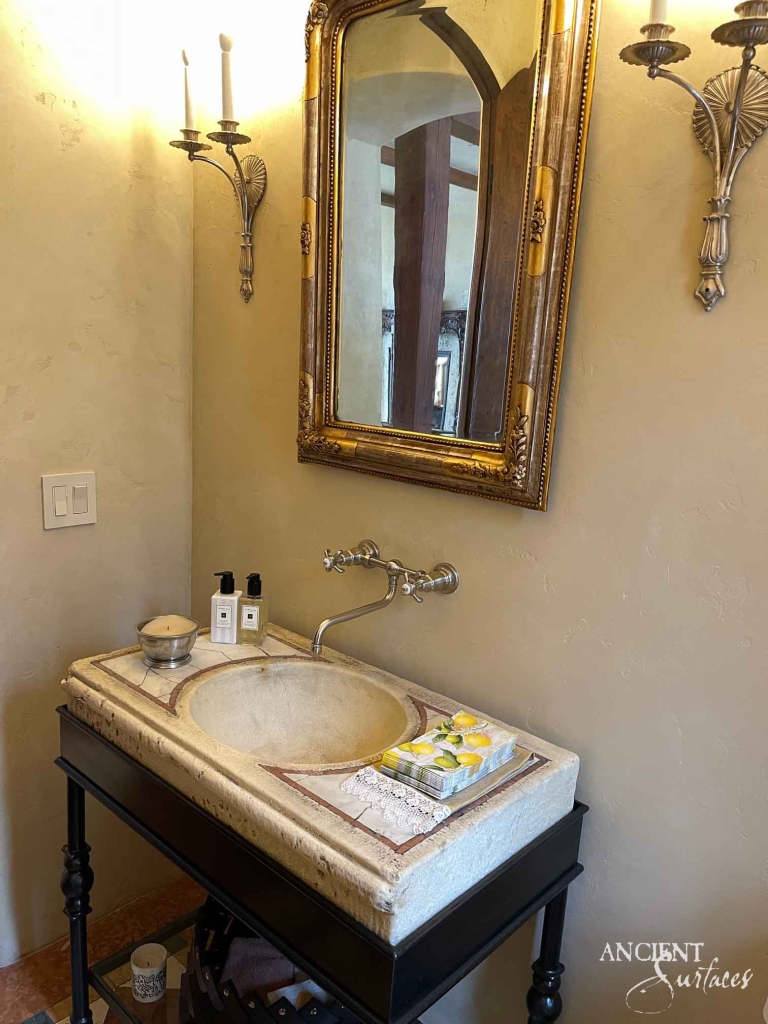 Ancient Surfaces
Antique Limestone Sinks
Inlaid Stone Sinks
Ancient Stone Basin
Vintage Stone Sink 
Reclaimed Farmhouse Sink
weathered
rustic
historic
authenticity
reclaimed
sustainable
patina
durability
classic
ageless.
Powder Room